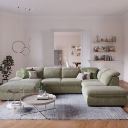 LORENA DIVANO LETTO ANGOLO PENISOLA DX C/2CONT.