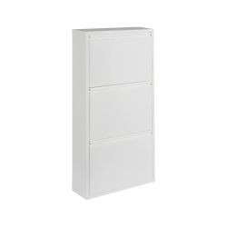 Scarpiera 3 ribalte metallo bianco