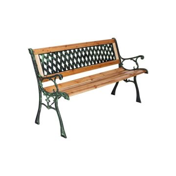 PANCHINA PARCO 2 POSTI GHISA E LEGNO