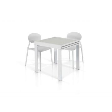 Tavolo vetro bianco - 70x70 allungabile