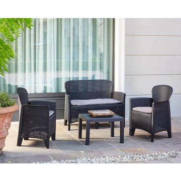 Set giardino Jungle antracite con cuscini