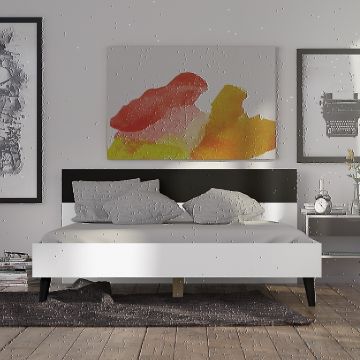 LETTO MATRIMONIALE OSLO BIANCO E NERO