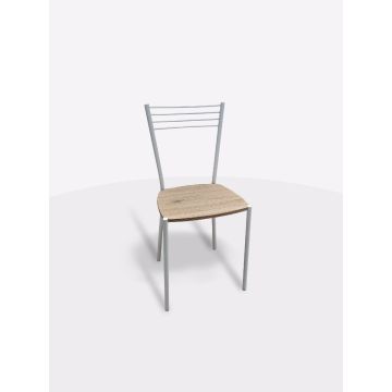 SEDIA  LUNA METAL. BIANCO E FOND. IN LEGNO DI QUERCIA SED892