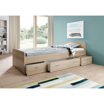 LETTO TURCA C/CASS ROVERE SONOMA MOD. 2244366D L.204 P.95 H.65