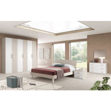 Camera da letto New Ida bianco olmo con giroletto