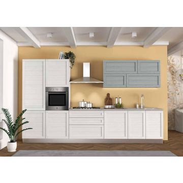 Cucina Elsa bianco e grigio frassino 360 cm