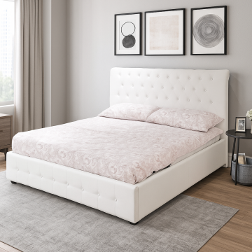 Letto matrimoniale contenitore Chester bianco LET3867