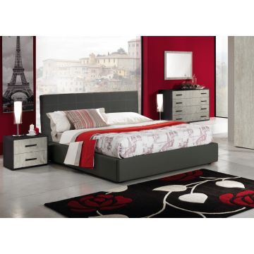 Letto matrimoniale contenitore Kika grigio antracite
