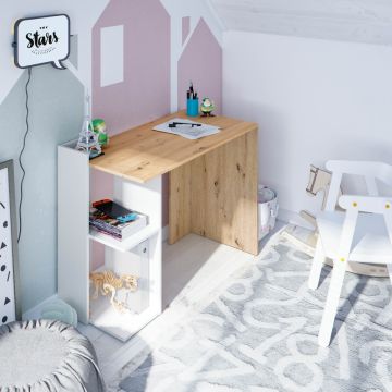 Scrivania Kenia 012317w rovere nodato bianco artik