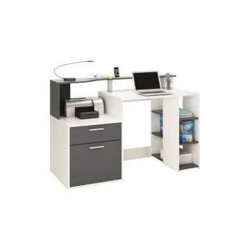 SCRIVANIA WORKSTATION FLIP BIANCO ANTRACITE