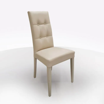 SEDIA DALLAS SEMILPELLE BEIGE CON BOTTONI SED165