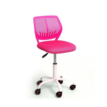 SEDIA CAMERETTA GIREVOLE ROSA CON RUOTE