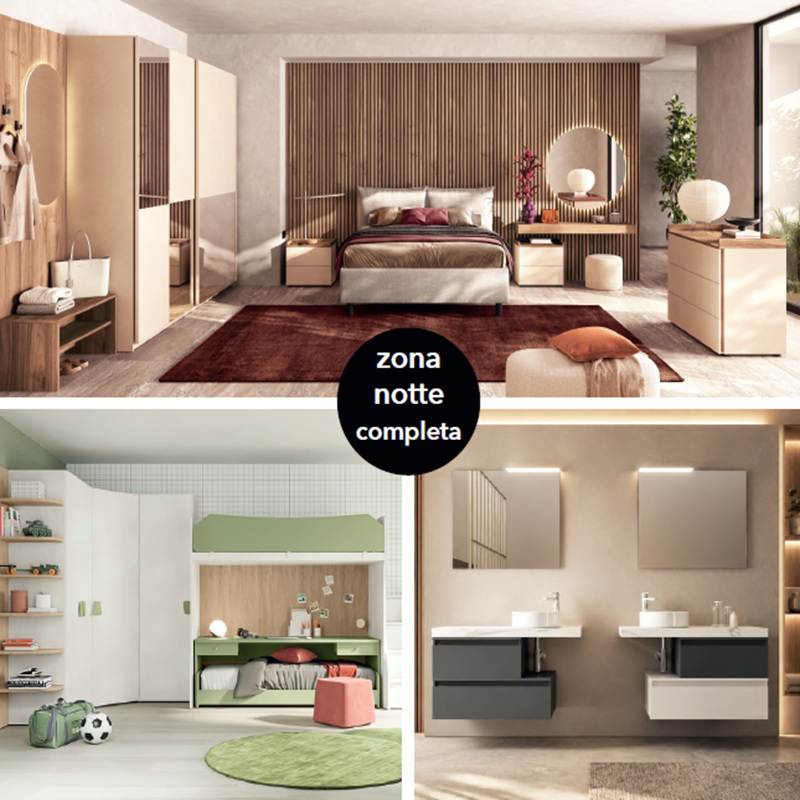 Esempio per l'arredamento zona notte completa