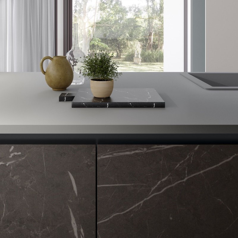 Particolare cucina componibile moderna Zen effetto marmo
