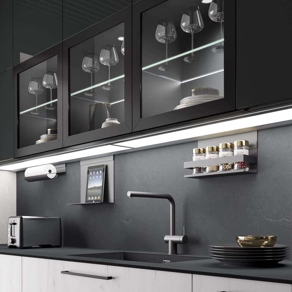 Particolare vetrina cucina componibile moderna Nevada